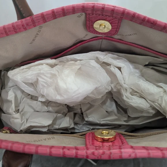 NWT Brahmin Pink and Brown Women's Bag